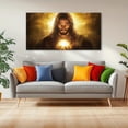 thumbnail image 3 of Framed Canvas Wall Art of Jesus Holding Divine Light, 48x24 Inch Religious Spiritual Decor for Home Office Church, 3 of 8