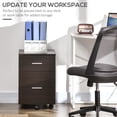 thumbnail image 3 of Brown Mobile File Cabinet - 2 Drawer Vertical Storage Cabinet with Wheels - Compact Office Filing Cabinet for Home, Study & Desk Use - 15.6" x 15.4" x 23", 3 of 7