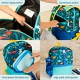 thumbnail image 5 of Wildkin Jurassic Dinosaurs Child, Teen Pack-It-All 15 Inch School & Travel Backpack in Blue for Boys, Front strap for attaching Wildkin's Clip-in Lunchbox, Generously sized exterior front pocket, 5 of 9