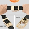 thumbnail image 2 of GAEKEAO Ratchet Belt for Men Genuine Leather 1 3/8" - Micro-Adjust Buckle Trim to Fit Dress Belt Casual to Formal Gift Boxed, 2 of 12