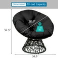 thumbnail image 3 of Costway Rattan Papasan Chair Ergonomic Chair 360-degree Swivel Soft Cushion Garden Black, 3 of 10