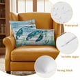 thumbnail image 4 of 2 Pack Outdoor Waterproof Throw Pillow Covers,Sea Turtle Seagrass Starfish Decorative Square Patio Pillowcases for Chair Couch Sofa 16x16in, 4 of 9