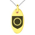 thumbnail image 1 of Stainless Steel Annulet Fidelity Coat of Arms Shield Engraved Small Oval Charm Pendant Necklace, 1 of 1