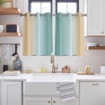 thumbnail image 2 of Teal Yellow Ombre Kitchen Curtains Window Panels, Farmhouse Modern Gradient Art Insulated Window Treatment Curtain, Grommet Curtains for Bedroom/Living Room/Bathroom, 2 Piece 42"Wx54"L, 2 of 8