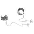 thumbnail image 6 of Stylish Blazing Sun Chain Ear Cuff Sterling Silver Post Earrings, 6 of 6