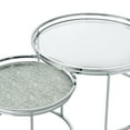 thumbnail image 6 of Ensigne Metal Round Nesting 2-Piece Table Set, Chrome and Clear, 6 of 7
