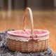 thumbnail image 4 of Woven Picnic Baskets in White, Oval, with Handle, Empty, Wedding Basket, Small Natural wood color, 4 of 5