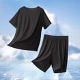 thumbnail image 3 of yillto Mens Pajama Sets 2 Piece Short Sleeve Shirts Tops and Pjs Bottoms for Loungewear Sleepwear, 3 of 7