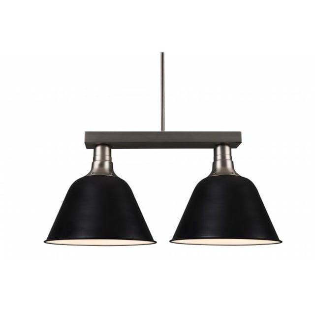 Éclairage L2 DC5555LL1101 Noir Mat Amanda Double Pendentif