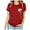 Red, variant on ICHUANYI Women's 2024 Spring And Summer Trendy Print Pattern Crew Neck Short Sleeve T Shirts Tops Shirt New 2024