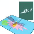 thumbnail image 2 of Paquete de 5 tarjetas de cumpleaños emergentes de libélula 3d para niños, regalos de animales de dibujos animados, tarjetas de felicitación hechas a mano al por mayor, 2 of 5