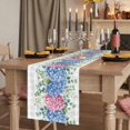 thumbnail image 2 of Table Runners 108 Inches Long Dress Scarves, Blue Pink Hydrangea Farmhouse Coffee/Dining/Kitchen Table Runner for Living Room, Eucalyptus Leaves Grey Plaid 13x108 Inch, 2 of 9