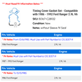 thumbnail image 2 of Timing Cover Gasket Set - Compatible with 1986 - 1992 Ford Ranger 2.9L V6 1987 1988 1989 1990 1991, 2 of 2