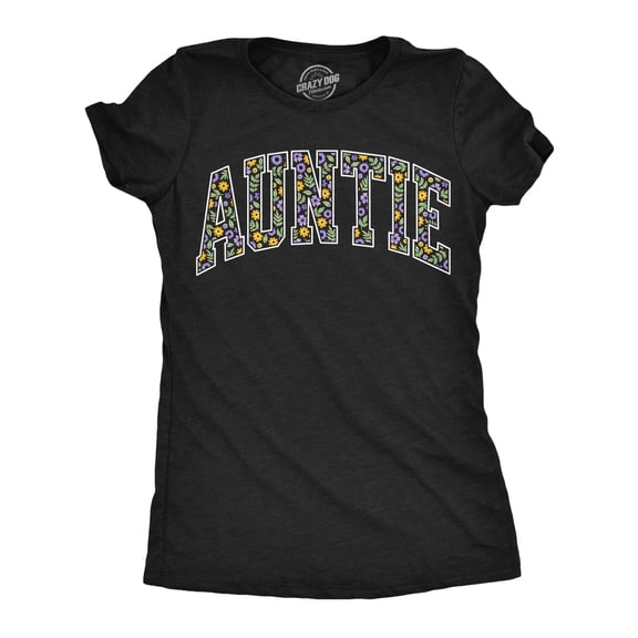 Womens Funny T Shirts Auntie Floral Cute Aunt Tee For Ladies Womens Graphic Tees