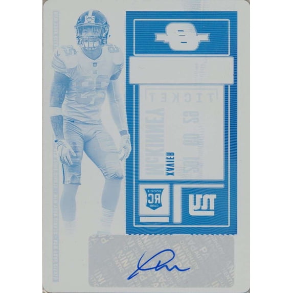 NFL 2020 Panini Contenders Optic Xavier Mckinney 1 of 1 Printing Plate Autographed Trading Card #161 (Rookie)