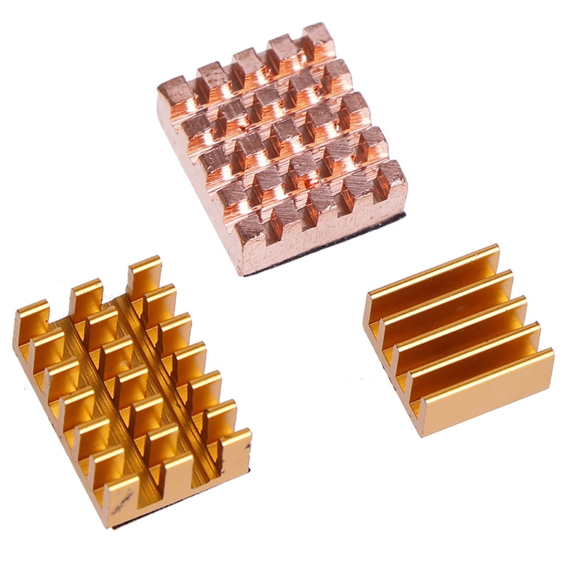 3Pcs Self-adhesive Pure Copper Heatsink Cooling Kit For Raspberry Pi 