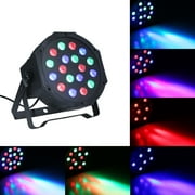 AC90-240V 18W 18 LED RGB Stage Par Light Lighting Fixture Supported Sound Activated/ Auto-running/ DMX512/ Master-slave 4 Flexible Wokring Modes Effects Brightnes Adjustable Dimmable Portable for DJ S