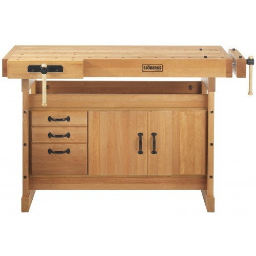 Wfx Utility Veneer 52 W Wood Top Workbench With Cabinet Combo And