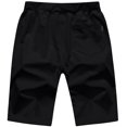 thumbnail image 2 of YuKaiChen Mens Shorts Casual Sports Drawstring Zipper Pockets Elastic Waist Black 40, 2 of 8