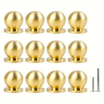 DIY. STORE 12 Pcs Gold Knobs, Round Golden Metal Handles for Drawers, Cabinets, Dressers(25 x 30mm / 1 x 1.2in)