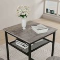 thumbnail image 4 of Barara King Bar Table and Chair Set, Bistro Set, Bar Table with 2 Bar Stools, 3 Pieces Bar Table Set with Backrest, Gray, 4 of 8