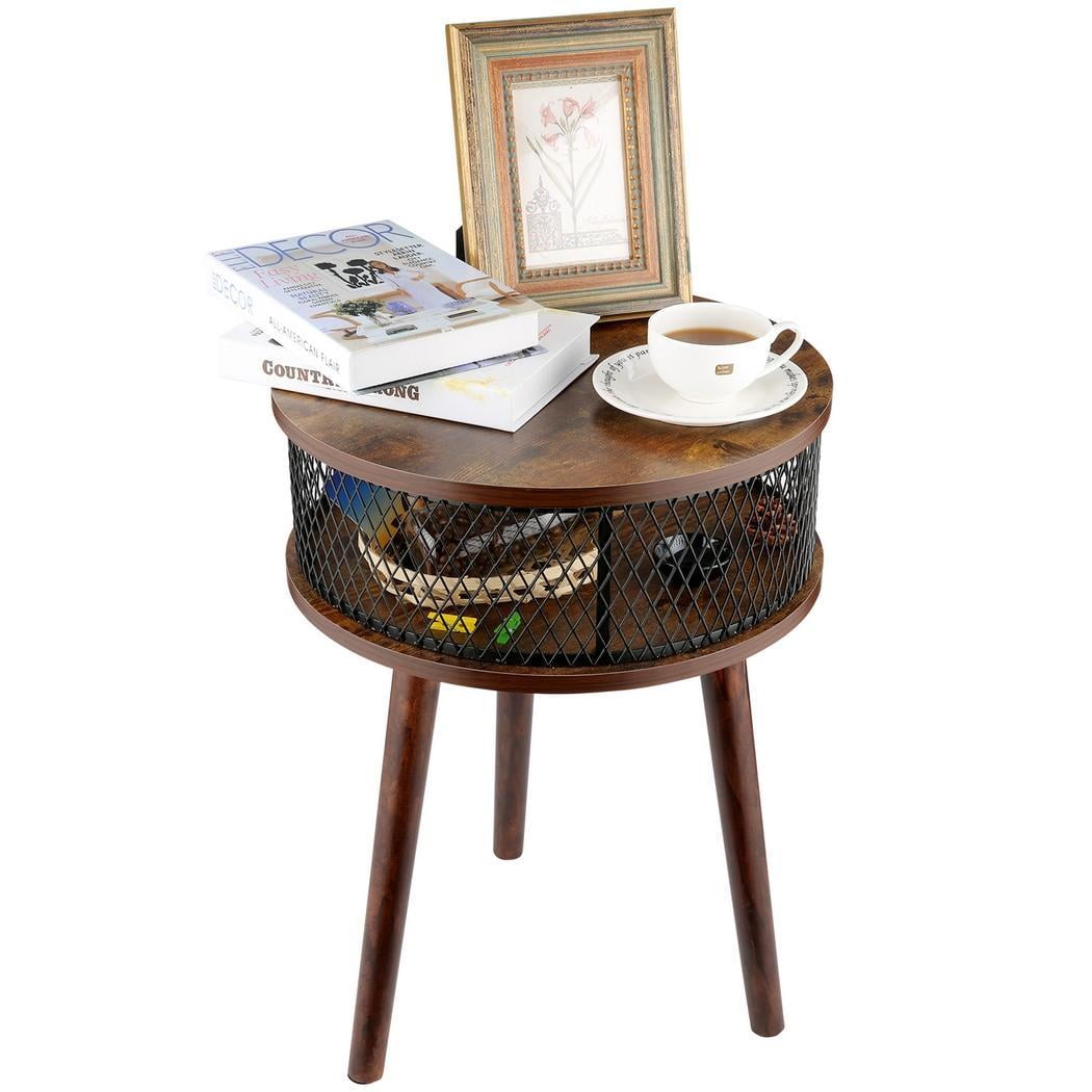 Small Wood Round Side Table Cafe Round End Tables With ...