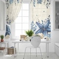 thumbnail image 5 of Blue Starfish Coastal Blackout Curtains for Bedroom, Eucalyptus Summer Nautical Shell Retro Thermal Insulated Kitchen Drapes with Grommets, Light Blocking Window Treatment, 2 Panels 52" x 54", 5 of 7