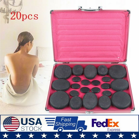 Professional Portable Massage Stone Heater Kit with 20 Therapy Hot Rocks Set
