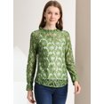 thumbnail image 3 of INSPIRE CHIC Blouse en Dentelle Chroect pour Femmes à Blocs de Couleur Florale Vert-1 L, 3 of 6