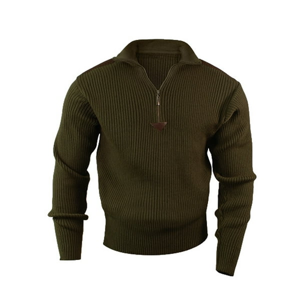 Rothco - (Price/EA) 3370 Quarter Zip Acrylic Commando Sweater-Olive ...