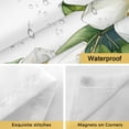 thumbnail image 4 of White Gardenia No Hooks Shower Curtain with Snap-in Liner Spring Watercolor Green Floral Wreath Flower Leaf Shower Curtains for Bathroom, Waterproof, Easy Install, Washable 72"x96", 4 of 9