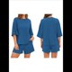 thumbnail image 3 of Conjuntos de Pijama para Mujer, Blusas Extragrandes de 3/4 y Pantalones Cortos con Cintura Elástica, Conjuntos de Estar por Casa. Azul L, 3 of 6