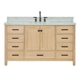 thumbnail image 2 of Ariel Cambridge 61 Inch Single Rectangle Sink Bathroom Vanity With Italian Carrara Marble Countertop 1.5 Inch Edge In Oak, 2 of 10