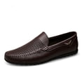 thumbnail image 4 of Men's Casual Hollow Loafers Slip On Leather Shoes Breathable Driving Shoes Moccasins Classic Penny Loafer Flats Boat Shoes, 4 of 9