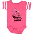 thumbnail image 3 of Inktastic Be a Flamingo in a Flock of Pigeons with Flowers Girls Baby Bodysuit, 3 of 5