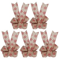 CIMAXIC 5-Pack Burlap Bowknot Holiday Bows for Crafts Rustic Winter Decorations