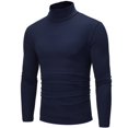 thumbnail image 2 of Cyglowse Men's Mock Turtleneck Thermal Shirts Long Sleeve Breathable Base Layer Lightweight Warm Winter Undershirt Tops Blue L, 2 of 4