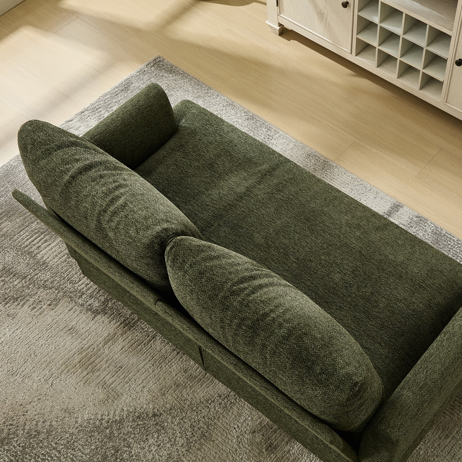 JURANYAZHU 54.7" Wide Chenille LoveSeat Comfortable Soft-Cushioned for Living Rooms and Small Spaces,Green
