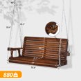 thumbnail image 4 of Zimtown Porch Swing with Cup Holder and Chains,Hanging Chair Outdoor Bench Tree Swing Pine Wood,Heavy Duty 880lbs,Oversized,Carbonized, 4 of 7