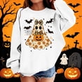 thumbnail image 2 of SERTGUTR Kids Halloween Sweatshirt Crew Neck Long Sleeve Fleece Pullover with Floral Ghost Pumpkin Bat Print for Fall School Parties Versatile Top, 2 of 6