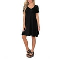 thumbnail image 4 of ANYJOIN Women's Summer Casual Dresses V Neck Short Sleeve Swing Dress with Pockets, 4 of 7
