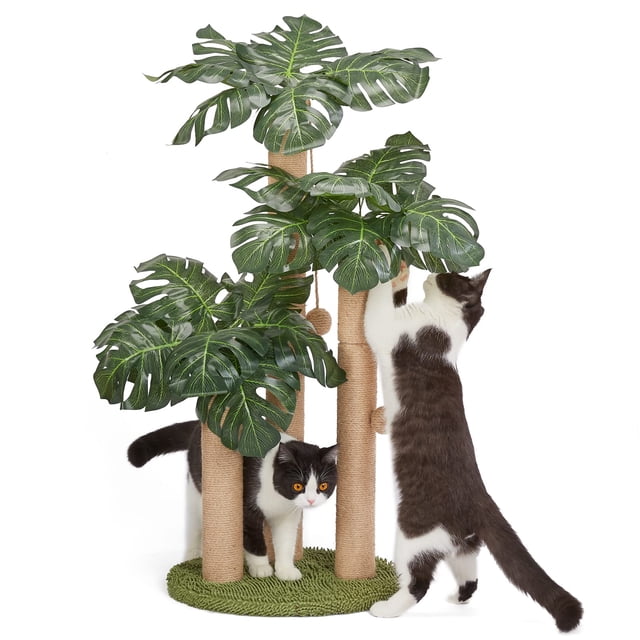 Rascador para gatos LEMONDA, 80 cm, con 3 barras rascadoras y juguetes