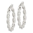 thumbnail image 2 of 925 Sterling Silver Anti-Tarnish Coating Women's 4mm Textured & Twisted Tube Hoop Earrings | 30mm, 2 of 3