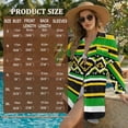 thumbnail image 7 of Xixirimido Jamaican Flag Geometric Print Stylish Women's Beach Cover Up Shirt Dress Long Sleeve Button Up Swim Cover Up with Side Slits for Vacation & Daily Wear, Size XL, 7 of 7