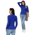 thumbnail image 2 of Airmenty Women's Long Sleeve Ribbed Knit Top CasualBoat Neck Tunic Sweaters Basic Tees for Going Out Layering Spring, 2 of 7