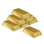 Party Central Club Pack of 72 Gold Nugget Bar Pirate or Western Themed Party Decors 7"
