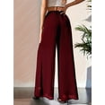 thumbnail image 4 of Women'S Chiffon Dress Beach Wide Leg Palazzo Pants Trouser Wine Red XL, 4 of 7