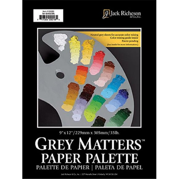 Jack Richeson 100281 Palette de Papier Gris 12 X 16 Po.