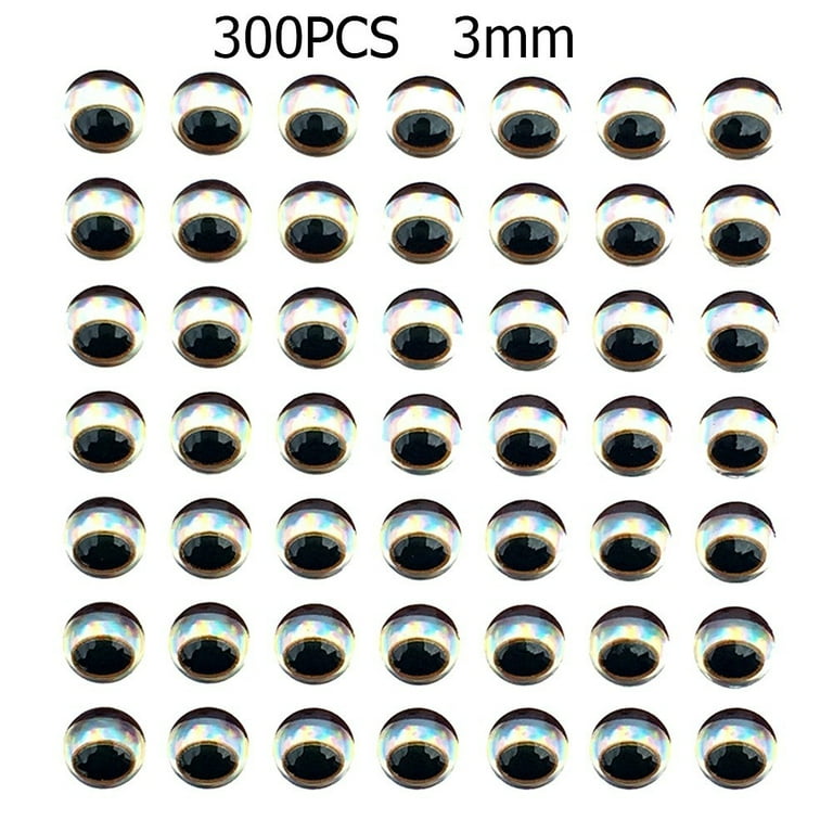 Ana 300pcs 3/4/5/6mm Snake Pupil Red 3D Holographic Fishing Lure Eyes Fly Tying DIY