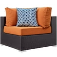 thumbnail image 2 of Modway Convene 7 Piece Outdoor Patio Sectional Set in Expresso Orange, 2 of 4